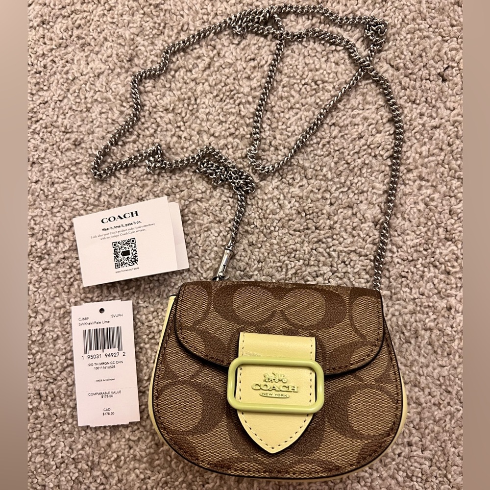 MINI Morgan Card Case On A Chain In Signature Canvas